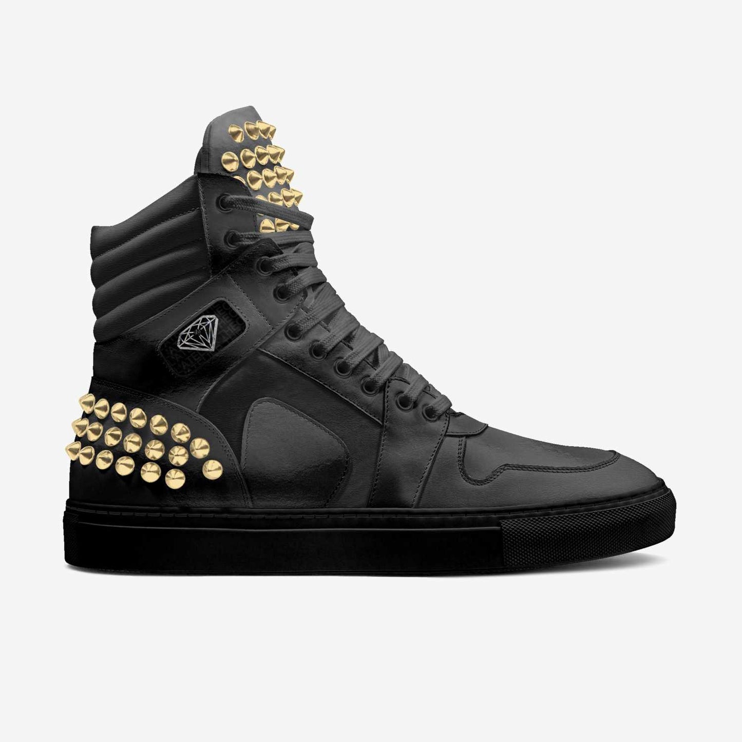 SPIKE FASHION HIGH TOP- OBSIDIAN & GOLD